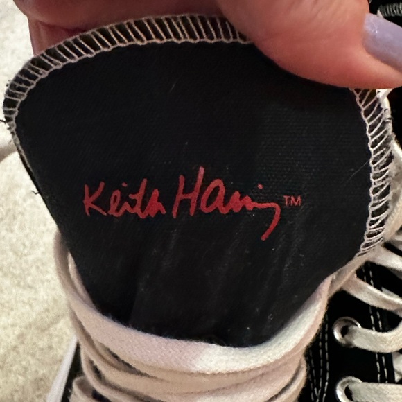 LIMITED EDITION Converse Keith Haring Run Star Black/Red High-Top Sneakers. EUC - Picture 2 of 8